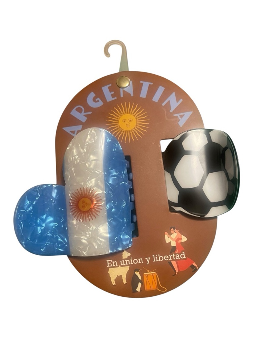 Argentina Themed Resin Hair Clips - NWT